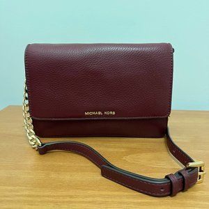 Michael Kors Classic Burgundy Flap Crossbody